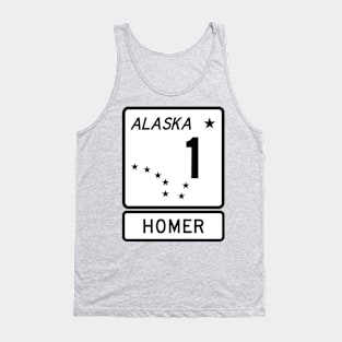 Alaska Highway Route 1 One Homer AK Tank Top